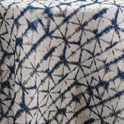 Blue Shibori Hex Table linen and runner rental