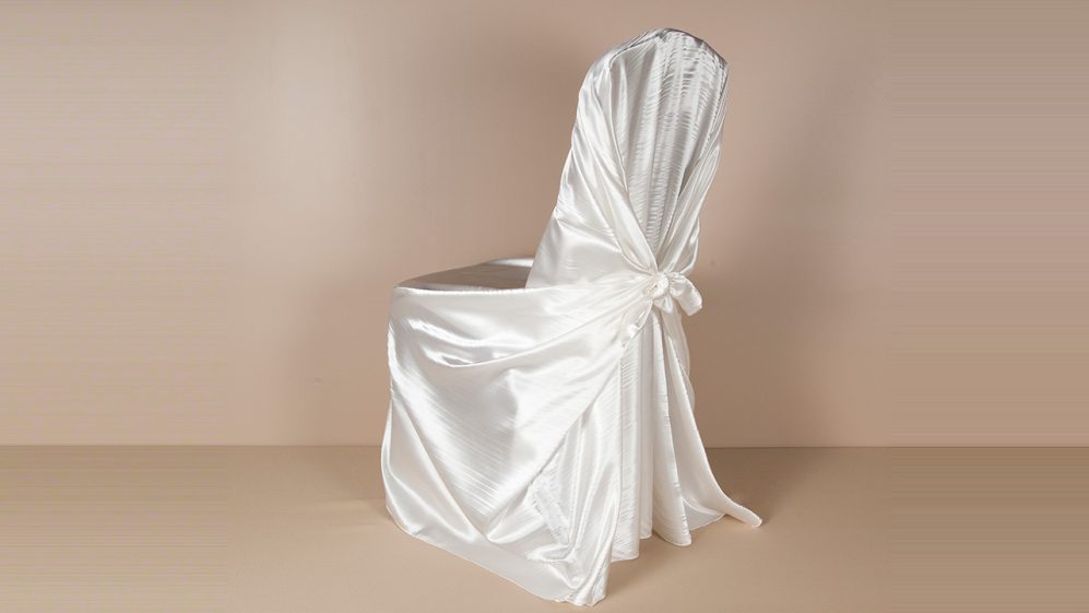 Ivory Satin Pillowcase Chair Cover