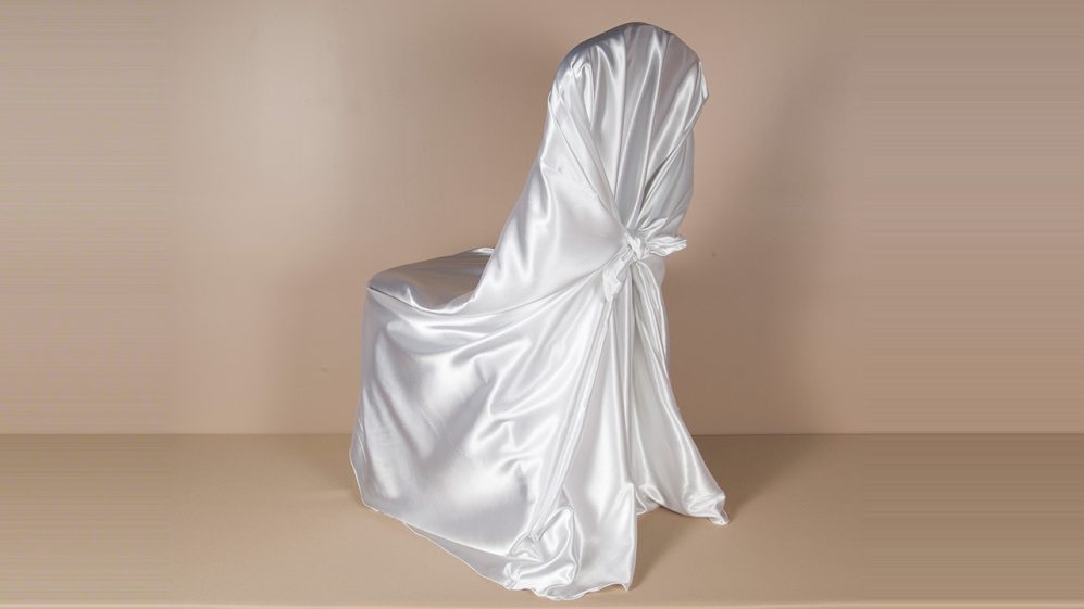 White Satin Pillowcase Chair Cover