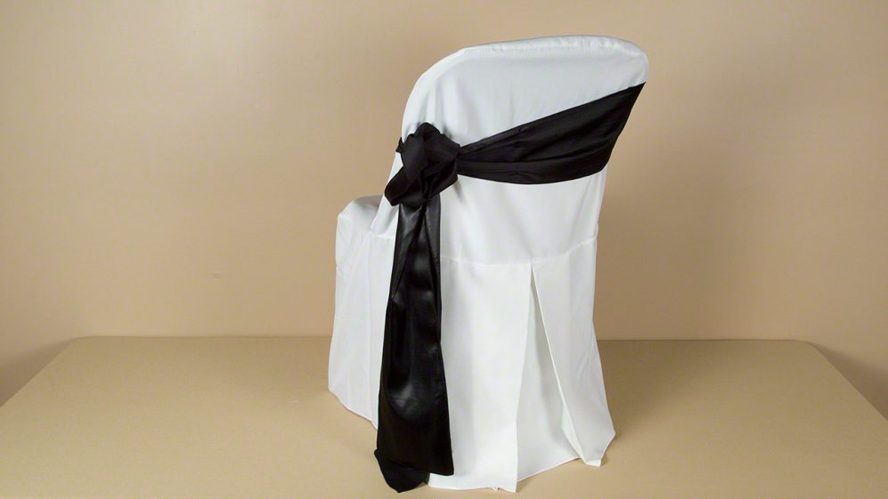 White Polyester Folding Chair Cover