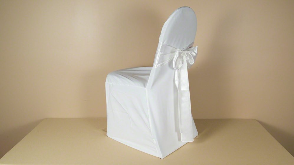 White Polyester Chair Cover