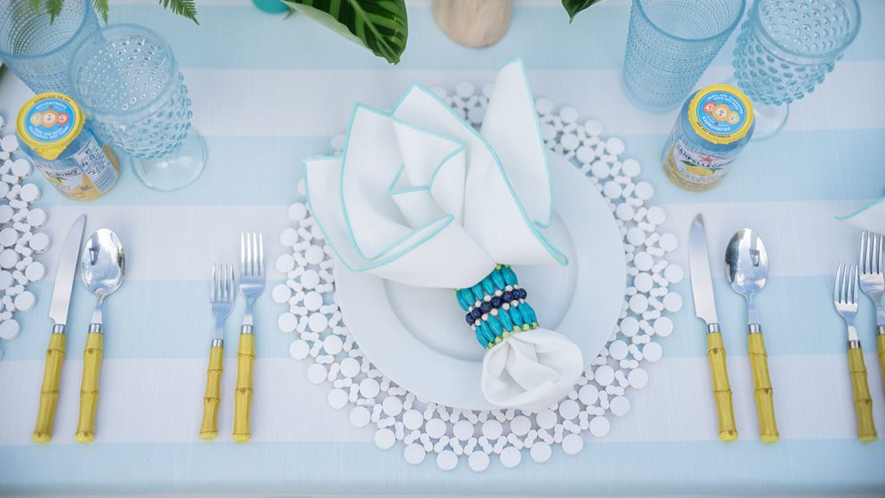 White Beaded Placemat - Image 2