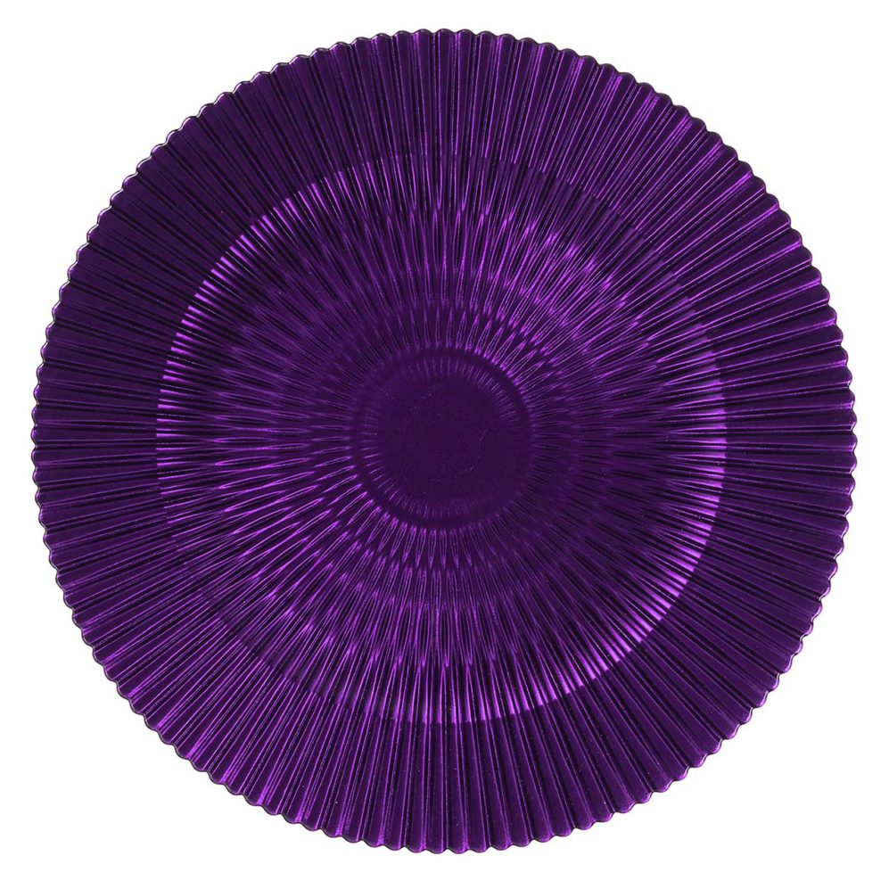 Deep Purple Marbella Glass Charger