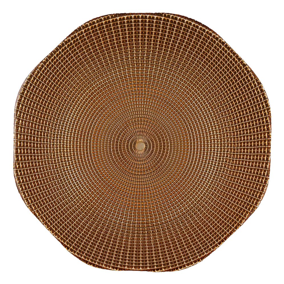 Eternity Brown Gold Glass Charger