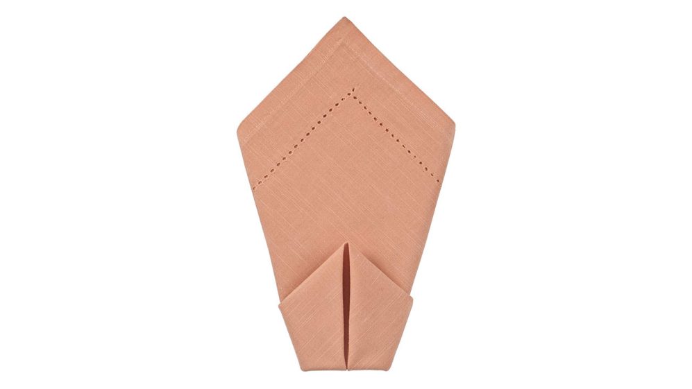 Persimmon Hemstitch Dinner Napkin