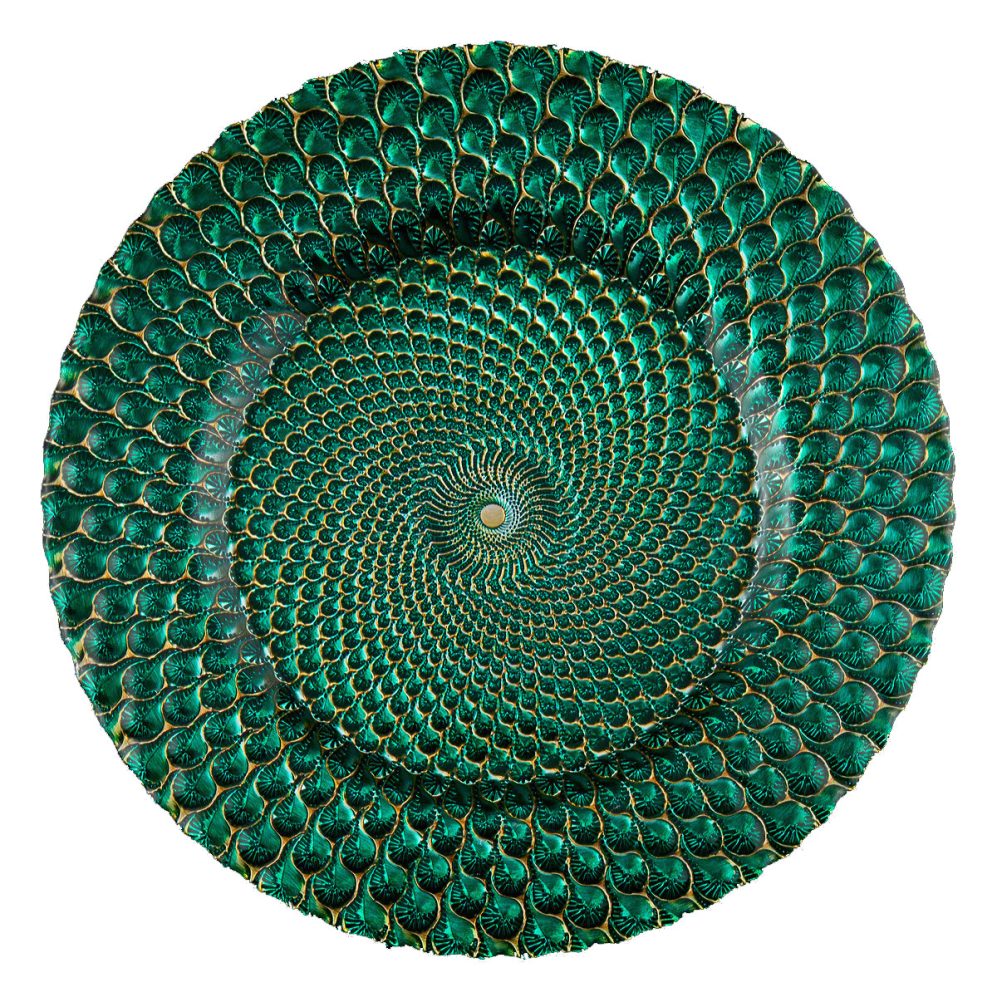 Luxe Emerald Green Glass Charger