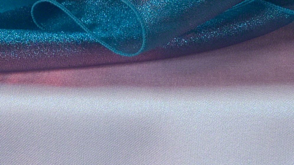 Teal/Red Two Tone Organza