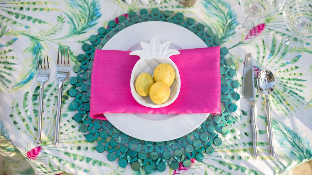 Turquoise Beaded Placemat - Image 2
