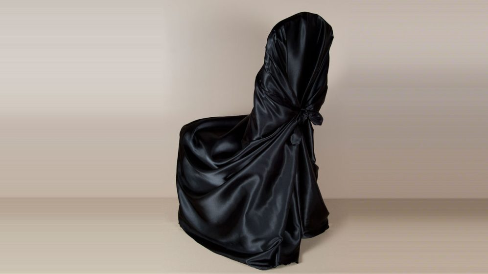 Black Satin Pillowcase Chair Cover