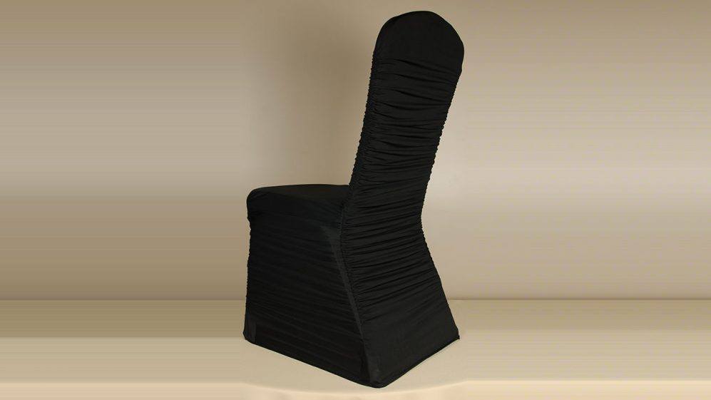 Black Rouge Pleat Chair Cover