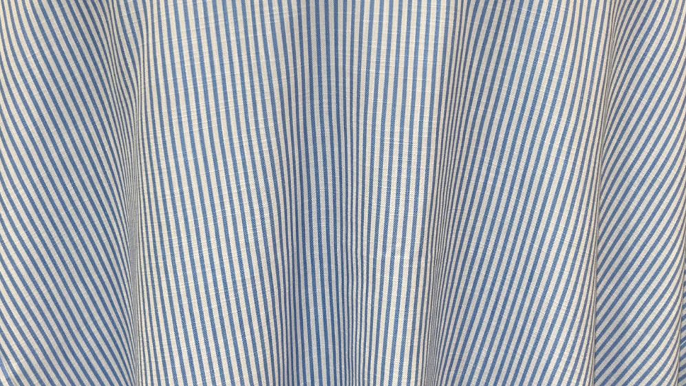 French Blue Morgan Stripe Table linens for rental
