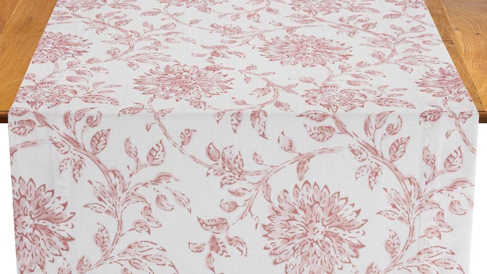 Rosewood Dahlia Table Runner
