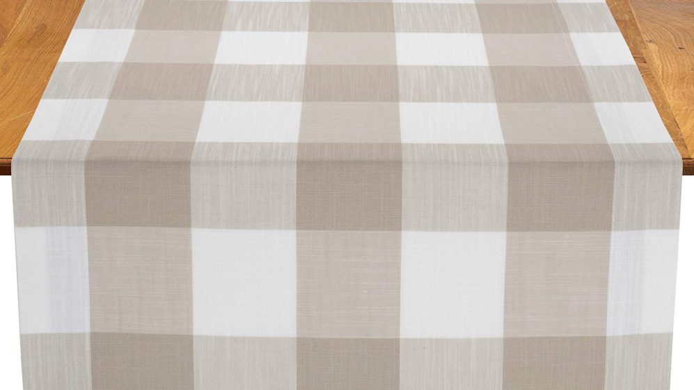Travertine Buffalo Check Table Runner